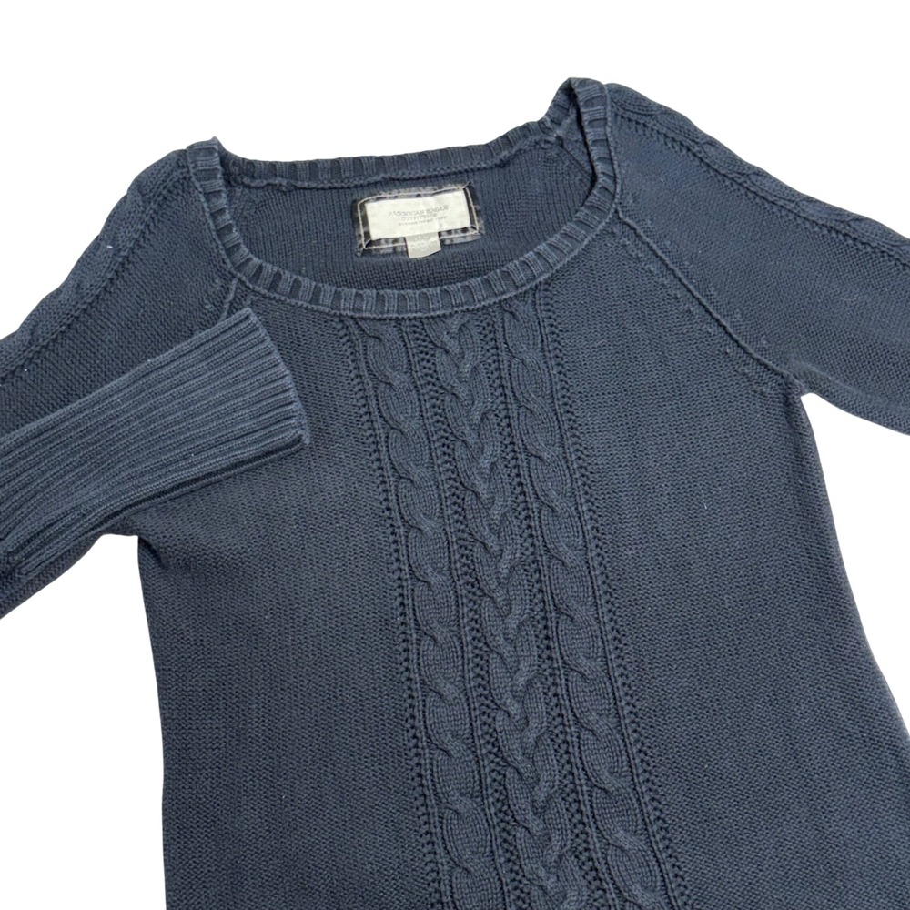 American Eagle Outfitters Sweater Cable Knit Blue Long Sleeve Girls‎ XL